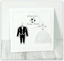 Ślubna kartka z piłką nożną